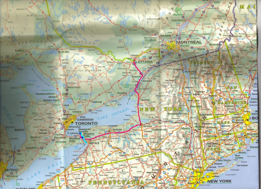 Chutes du Niagara carte » Vacances Arts Guides Voyages